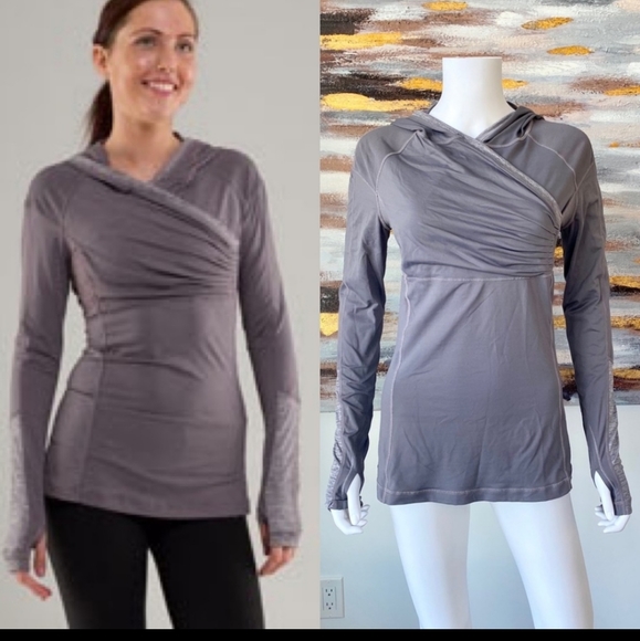 lululemon athletica Tops - Lululemon Ruched Crossover UPF Running Long Sleeve